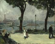 William Glackens East River Park oil painting